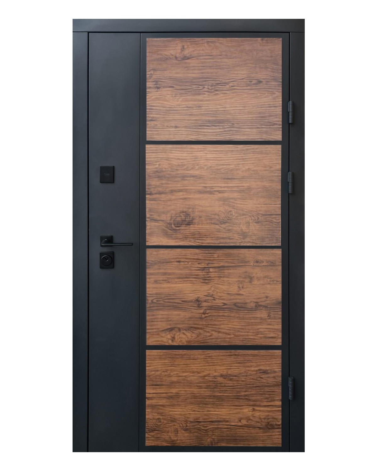 Двері вхідні Qdoors Стріт Бонд графіт / дуб темний