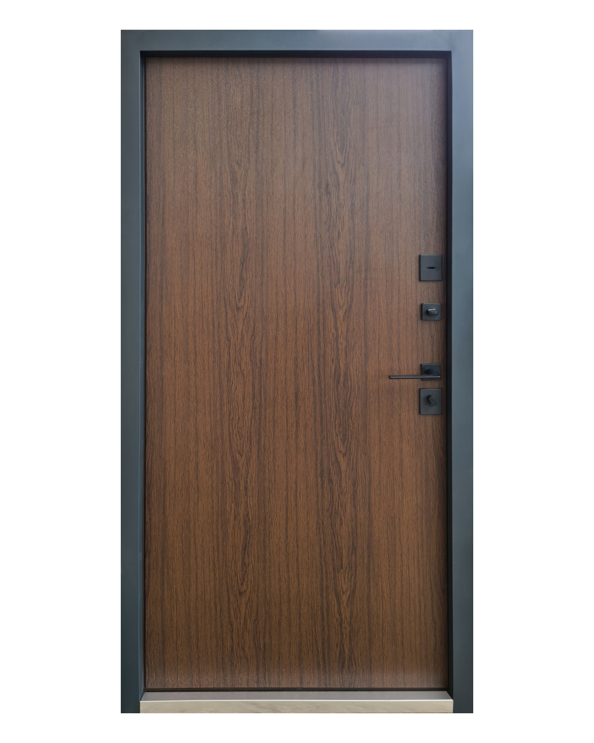 Двері вхідні Qdoors Стріт Бонд графіт / дуб темний