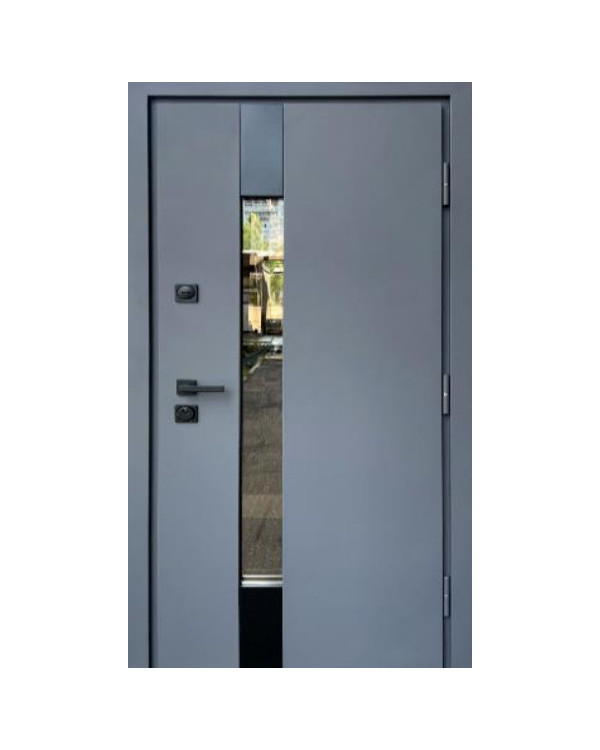 Двері вхідні Qdoors Стронг Термікс антрацит / білий атлас