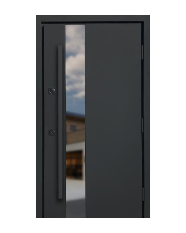 Двері вхідні Qdoors Стронг Вест пісок темний сірий / білий атлас