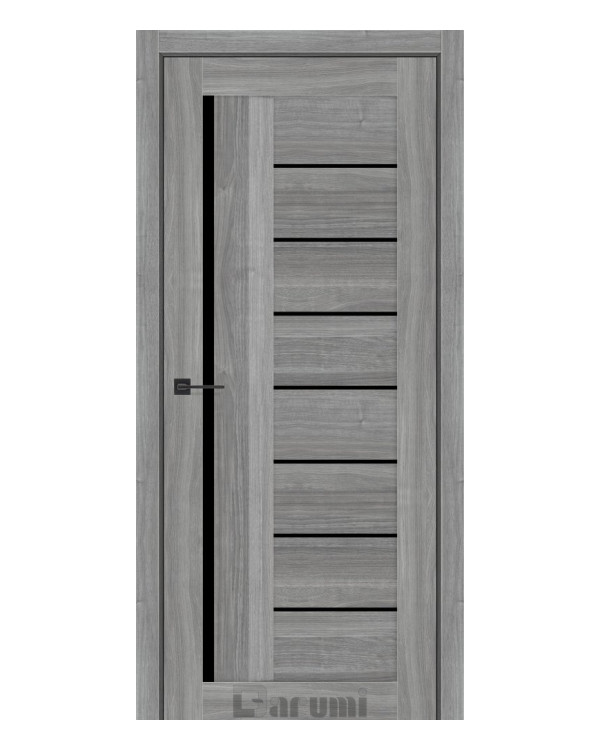 Двері міжкімнатні Darumi Floriana-01 горіх грей рівер darumi doors чорне