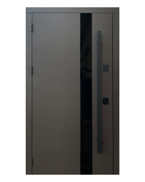Двері вхідні Qdoors Стріт Елегант Ral 8019 / біла шагрень