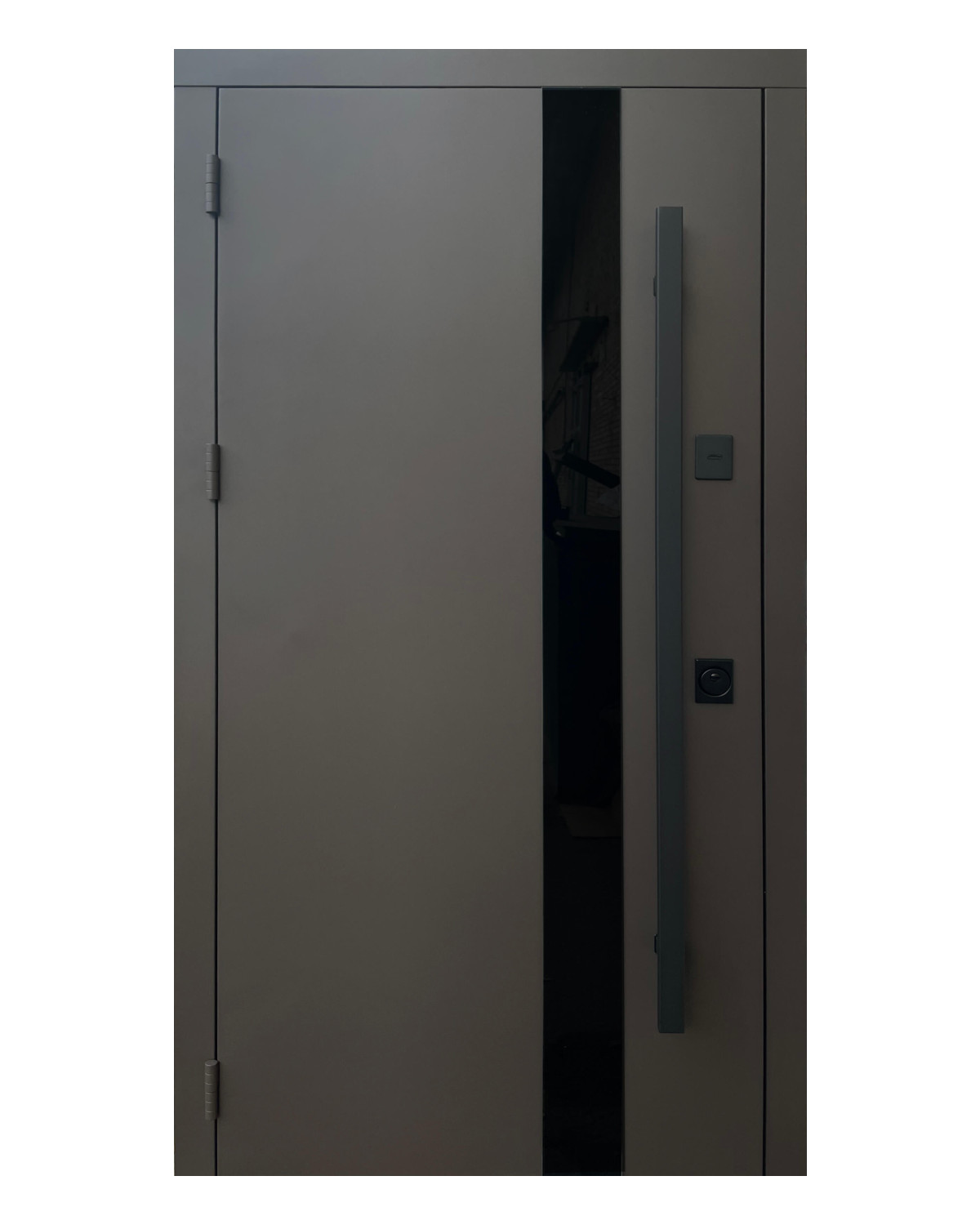 Двері вхідні Qdoors Стріт Елегант Ral 8019 / біла шагрень