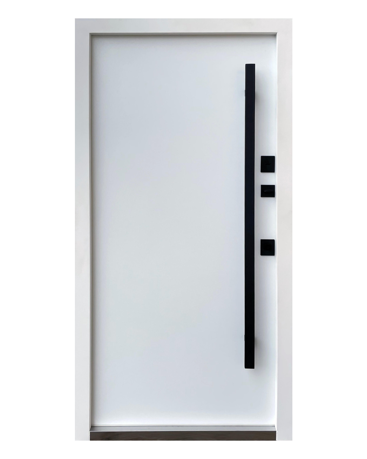 Двері вхідні Qdoors Стріт Елегант Ral 8019 / біла шагрень