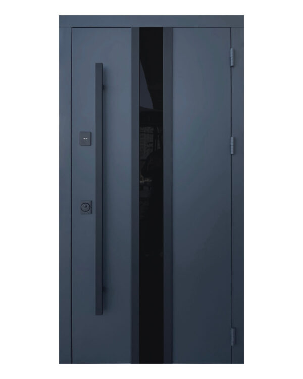 Двері вхідні Qdoors Стріт Флай антрацит / біла шагрень 3К