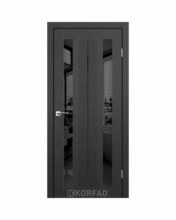Двері міжкімнатні Korfad Aliano AL-01 Super PET Двостороннє чорне скло