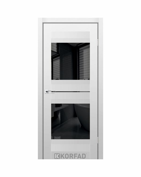 Двері міжкімнатні Korfad Aliano AL-07 Super PET Двостороннє чорне скло